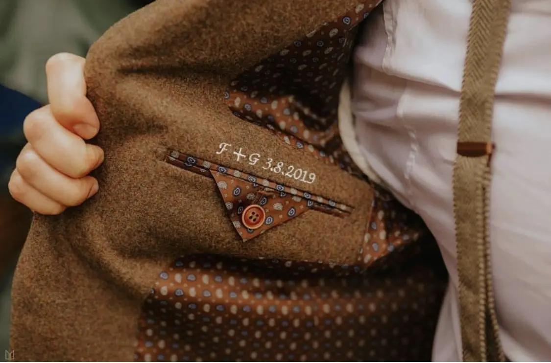Custom trim option - orange jacket lapel