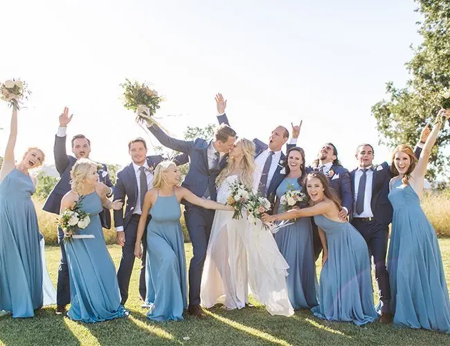 Wedding party in custom suits