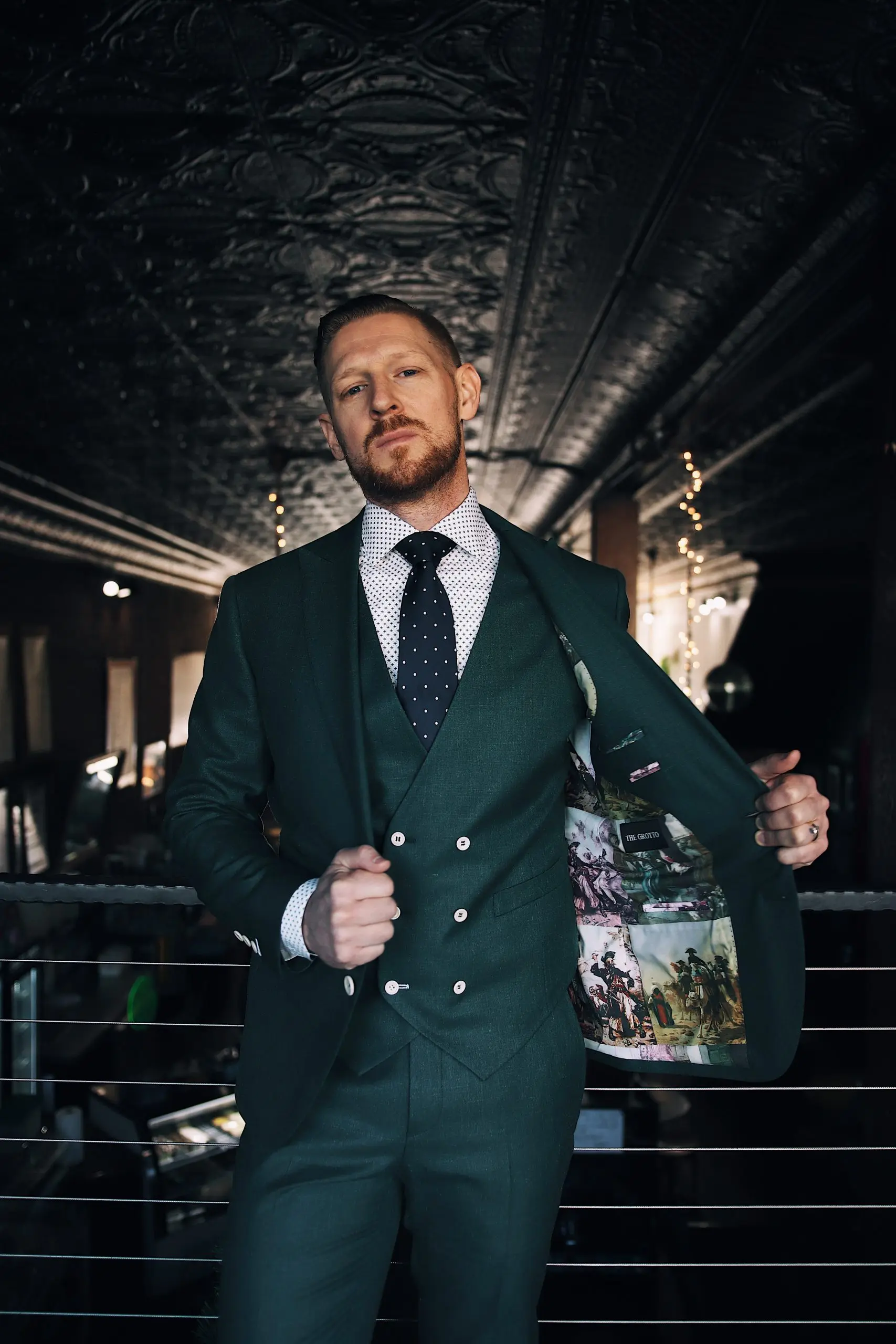 Custom tailored suit portrait